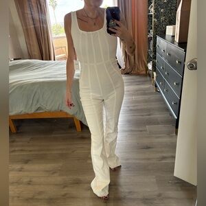Forever 21 White Flare Jumpsuit